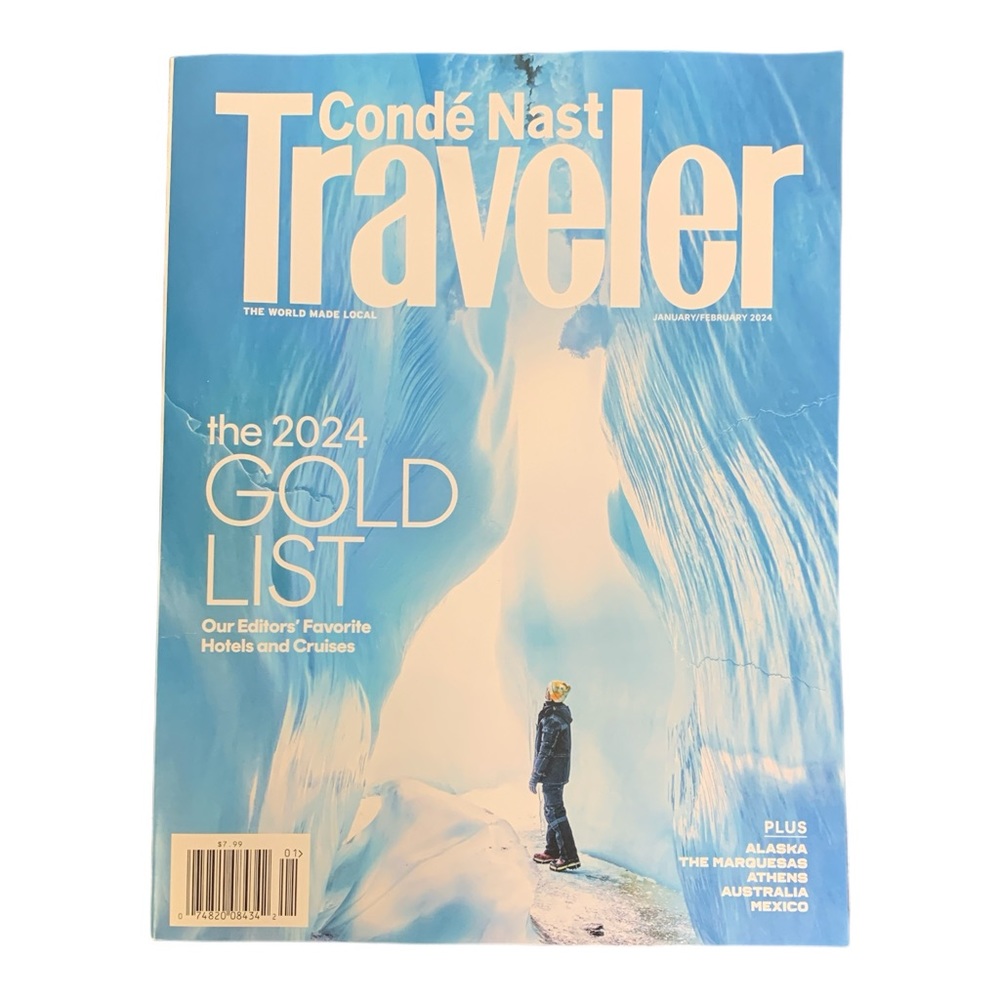 Conde Nast Traveler Magazine January 2024 Gold List Favorite Hotel and Cruises